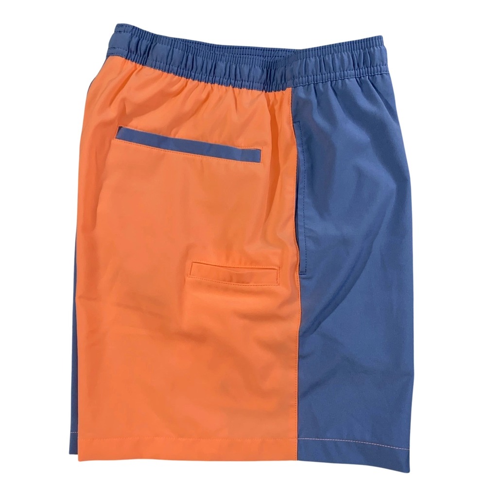 HUK Mens Volley Swim Trunks Blue Orange Colorblock Lined Fishing Shorts XXL NWT - Picture 4 of 4